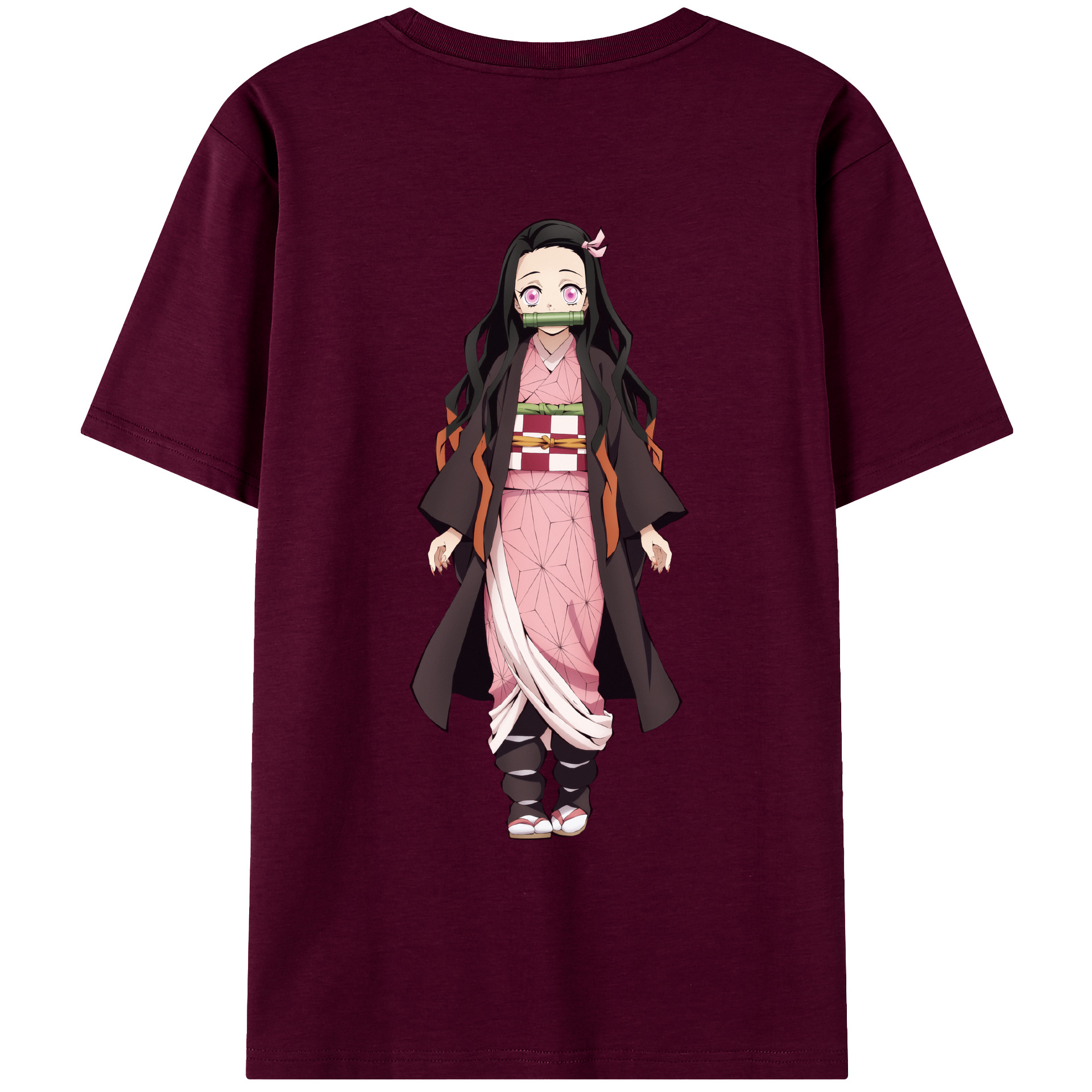 （画像用） 鬼滅の刃（きめつのやいば）竈門 禰󠄀豆子／かまど ねずこ Kamado Nezuko レディース半袖Tシャツ(バックプリント)